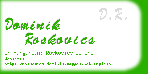 dominik roskovics business card